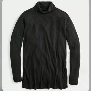J crew turtleneck tunic space dyed jersey black